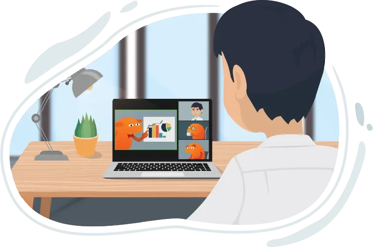 A Briebug engineer on a video call
