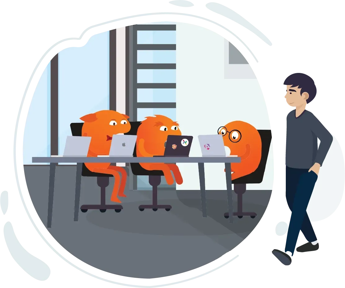 Briebug engineers pairing with an enterprise software team
