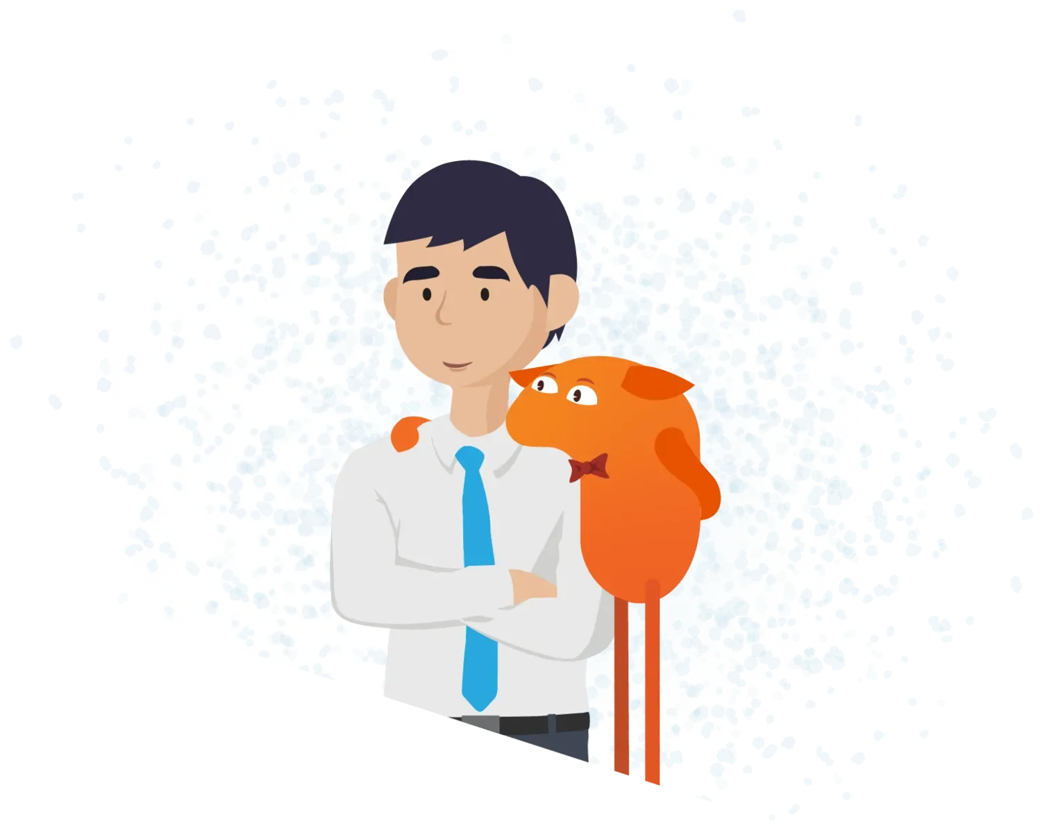 A Briebug team member with the Briebug mascot