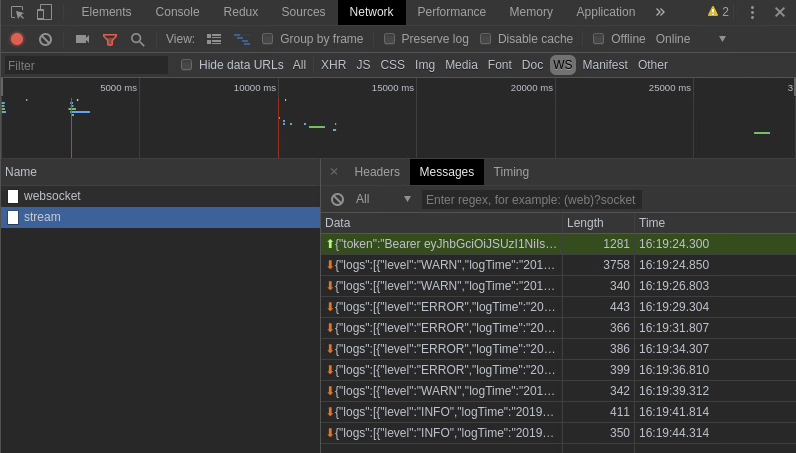 Websocket connection