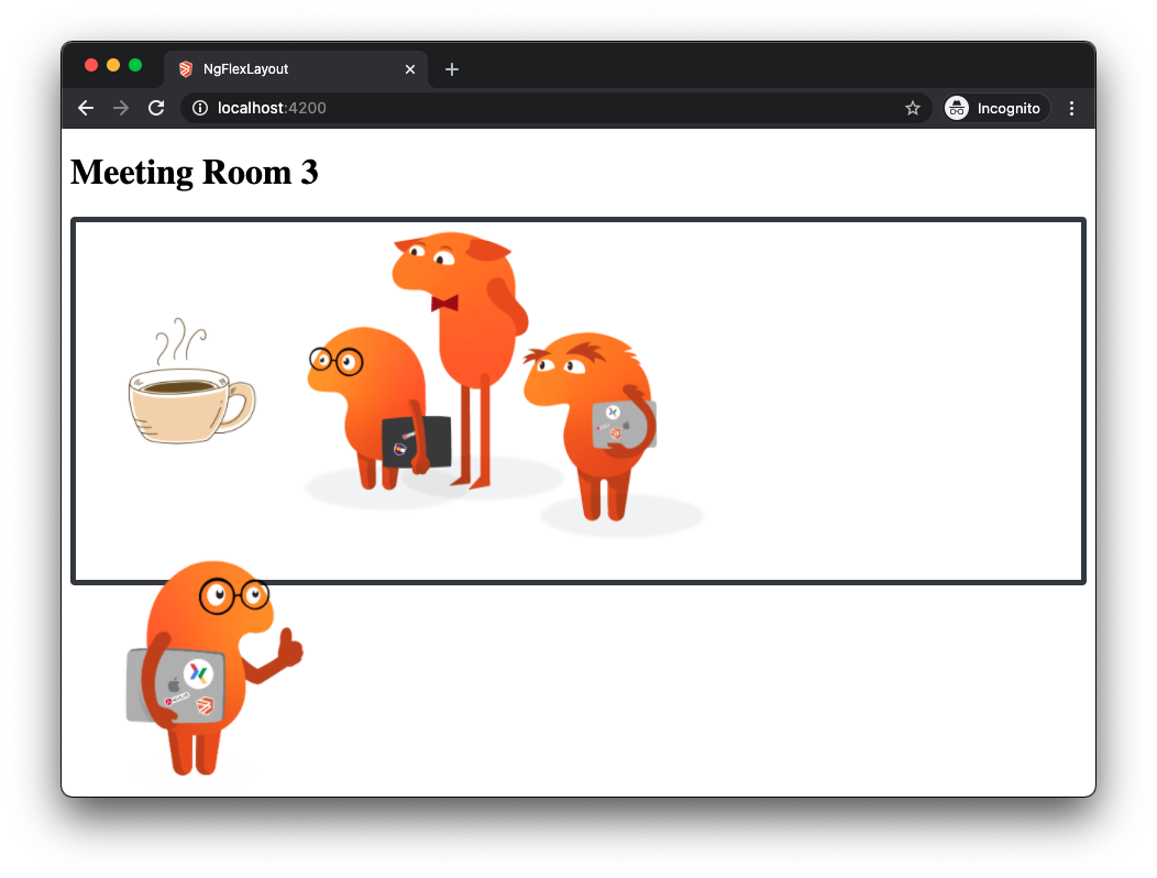 flex layout content positioning