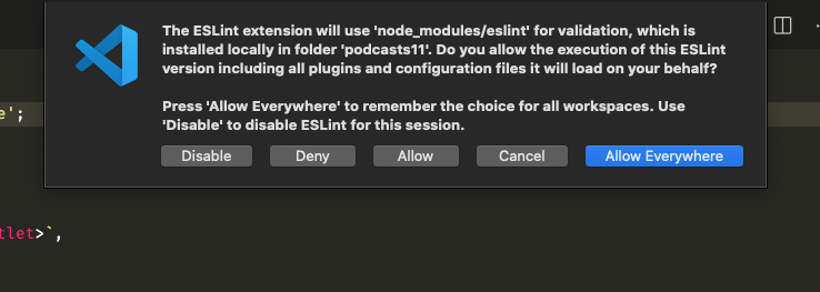 vscode ESlint extension