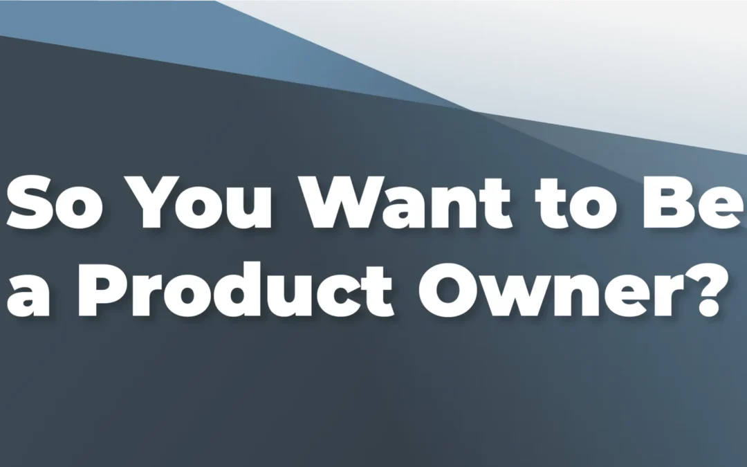 So You Want to Be a Product Owner?